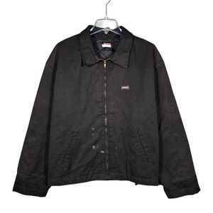 Vintage Dickies Jacket Mens XL Detroit Eisenhower Canvas Work Black Quilt Lining